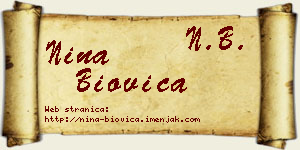 Nina Biovica vizit kartica